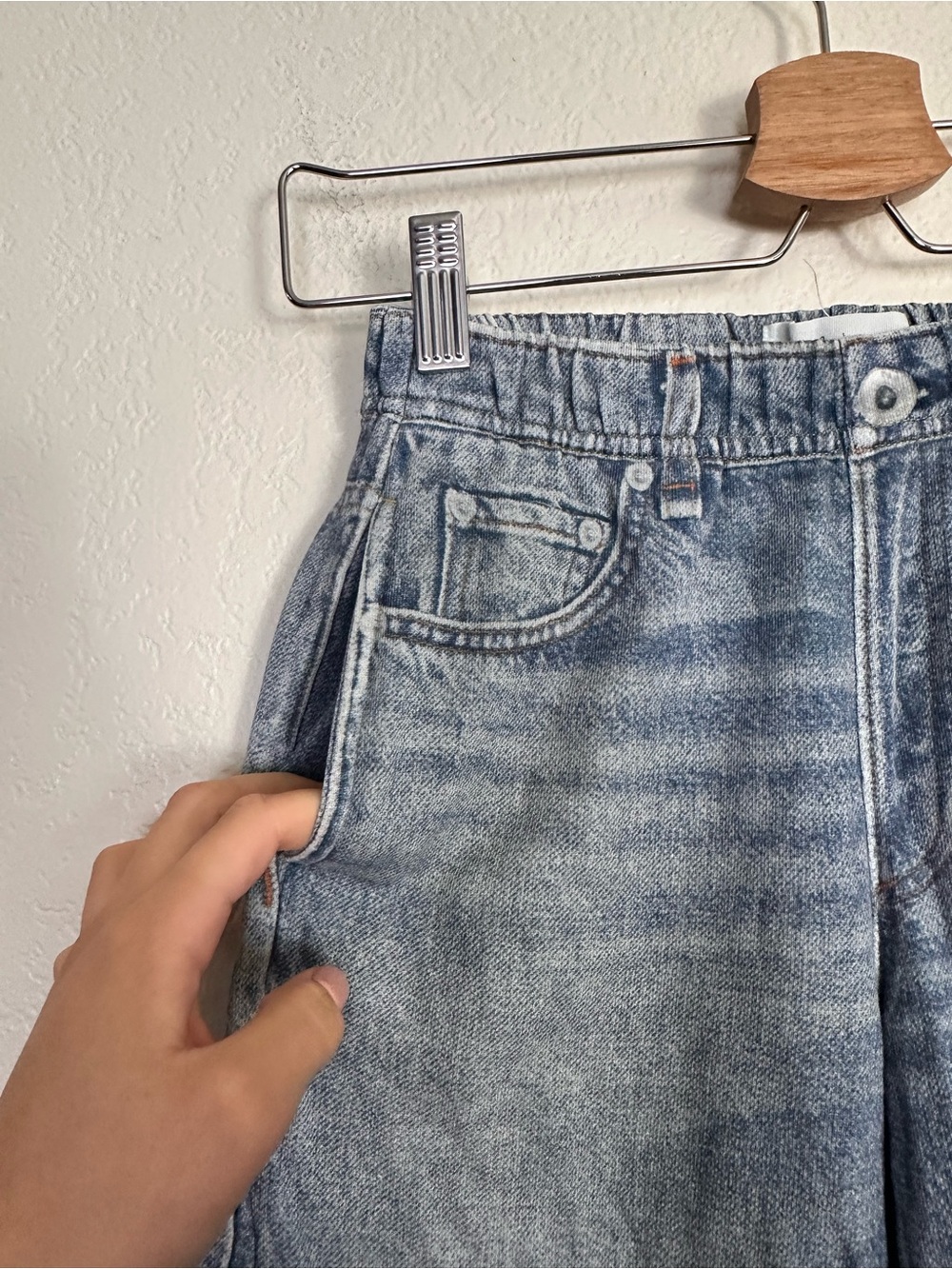 Rag & Bone Miramar Wide Leg Terry Cotton Jeans in Light Blue Size XXS - Picture 6 of 11